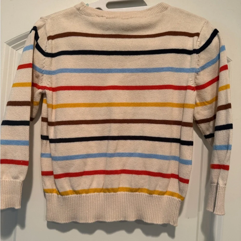 The Children's Place Cream Sweater with Brown Stripe